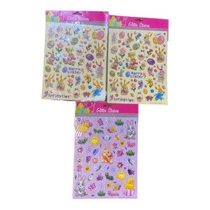 Lot Of 3 Greenbrier Holiday Scrapbook Easter Spring Glitter Stickers *New